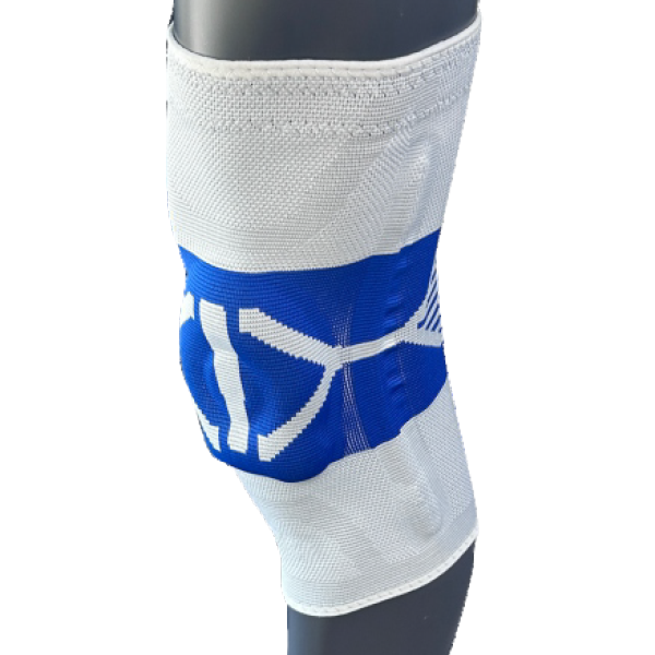 Support circulaire du genou en tricot avec un tampon de silicium et des barres latérales