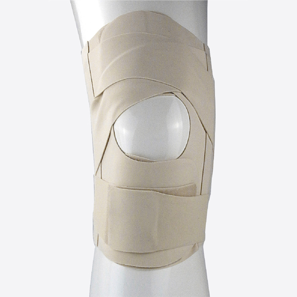 Support de genou en tissu élastique composite avec ressort en acier